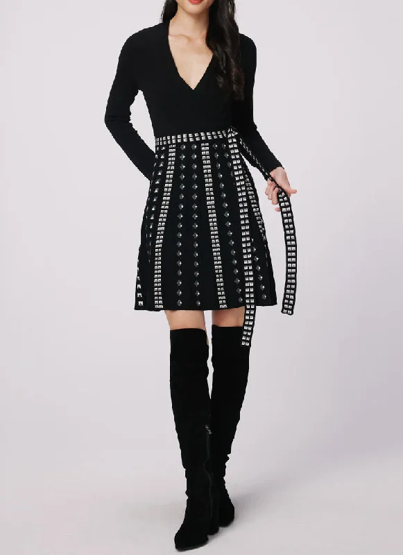 Chelsea Stud Mini Dress Polka Dot Skirt