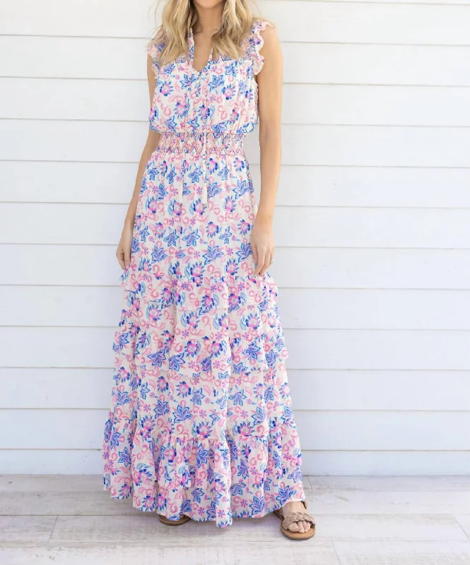 Hazel Maxi Dress In Paisley Floral Velvet Maxi Skirt