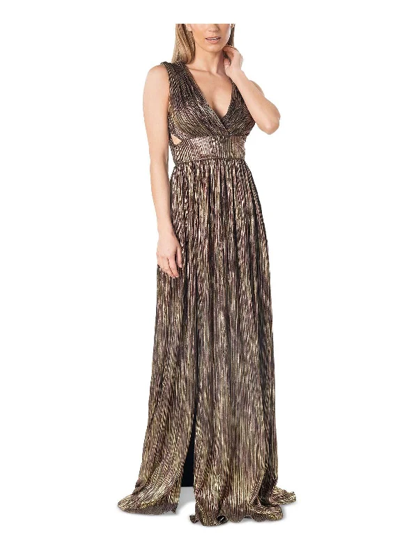 Womens Shimmer Long Evening Dress Maxi Skirt Casual