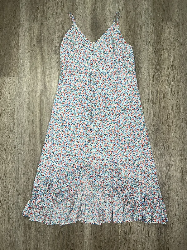 Floral Print Dress Casual Midi Rails, Size S Button Midi Skirt