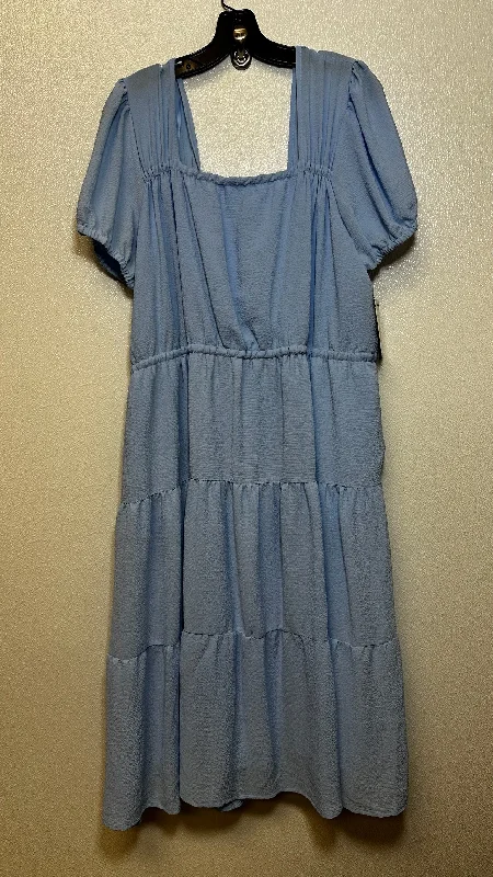 Light Blue Dress Casual Midi Cme, Size Xl Midi Skirt Look