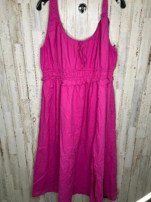 Pink Dress Casual Midi Altard State, Size 8 Front Button Midi